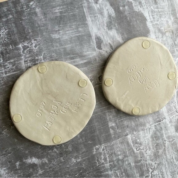 NWOT Coasters Ceramic & Glass Handmade Set of 2 - Picture 9 of 9